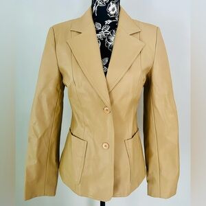 Vintage light beige faux leather jacket